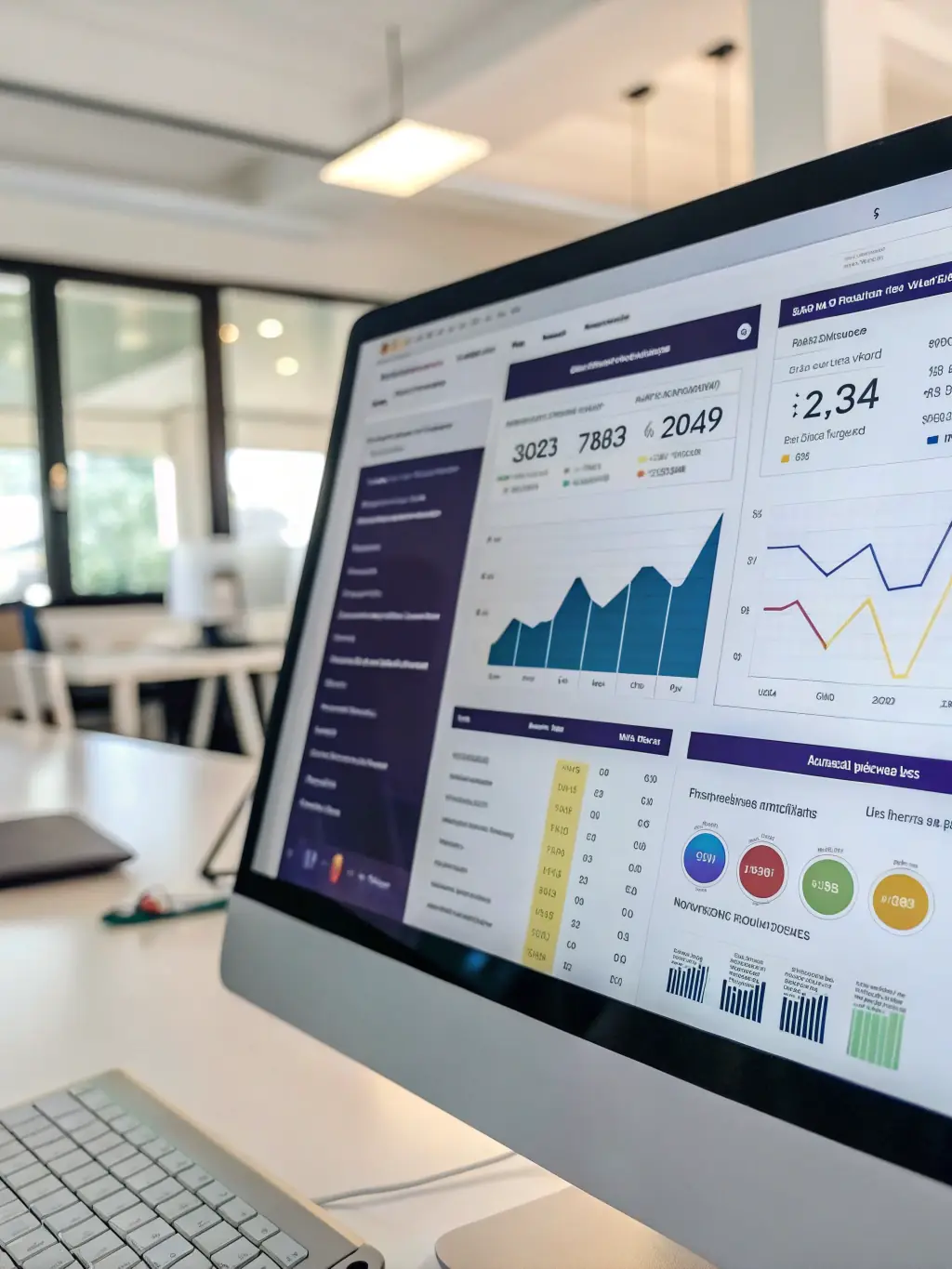 An image showing a dashboard with Google Business Profile analytics and AI automation tools in action, highlighting the AI Google Business Profile Management service.